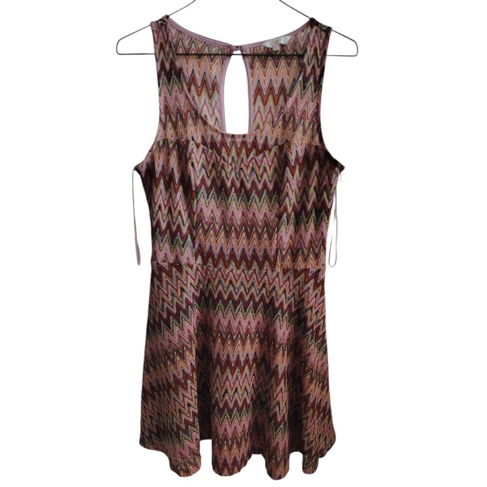 Candie's Pink and multi color zig zag dress